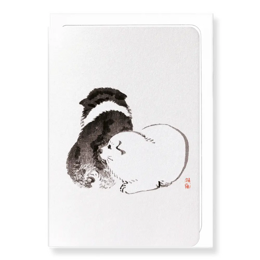 Ezen Trade DOG PUPPIES: Japanese Greeting Card