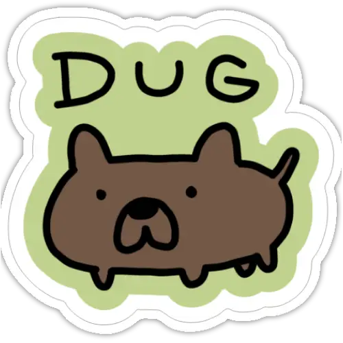 Dug - Poorly Drawn Dog 2’’ Vinyl Sticker - Decorative Stickers