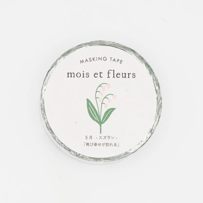 EL COMMUN Washi Tape Mois et Fleurs Washi Tape - Suzuran Pattern (Lily of the Valley)