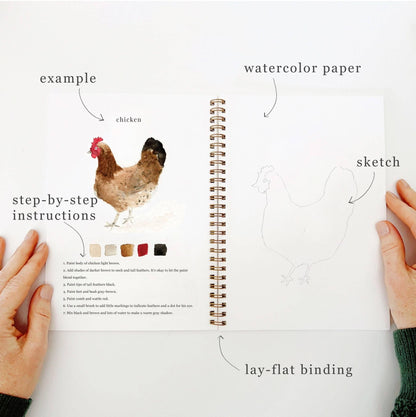 emily lex studio Animals watercolor workbook