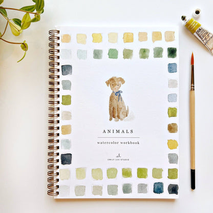 emily lex studio Animals watercolor workbook