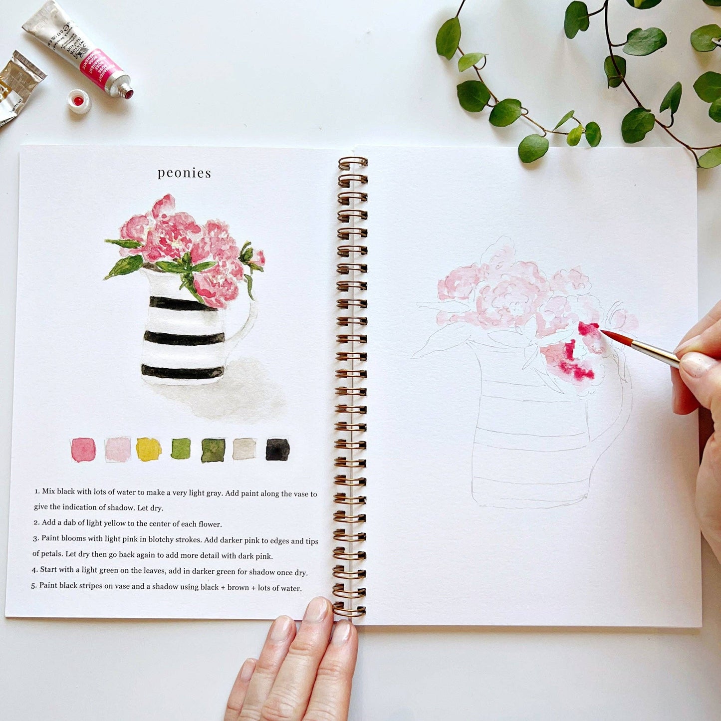 emily lex studio Bouquets watercolor workbook