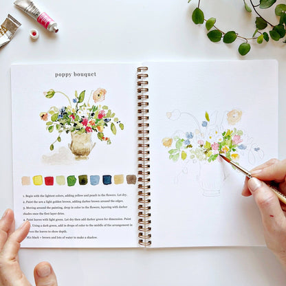 emily lex studio Bouquets watercolor workbook