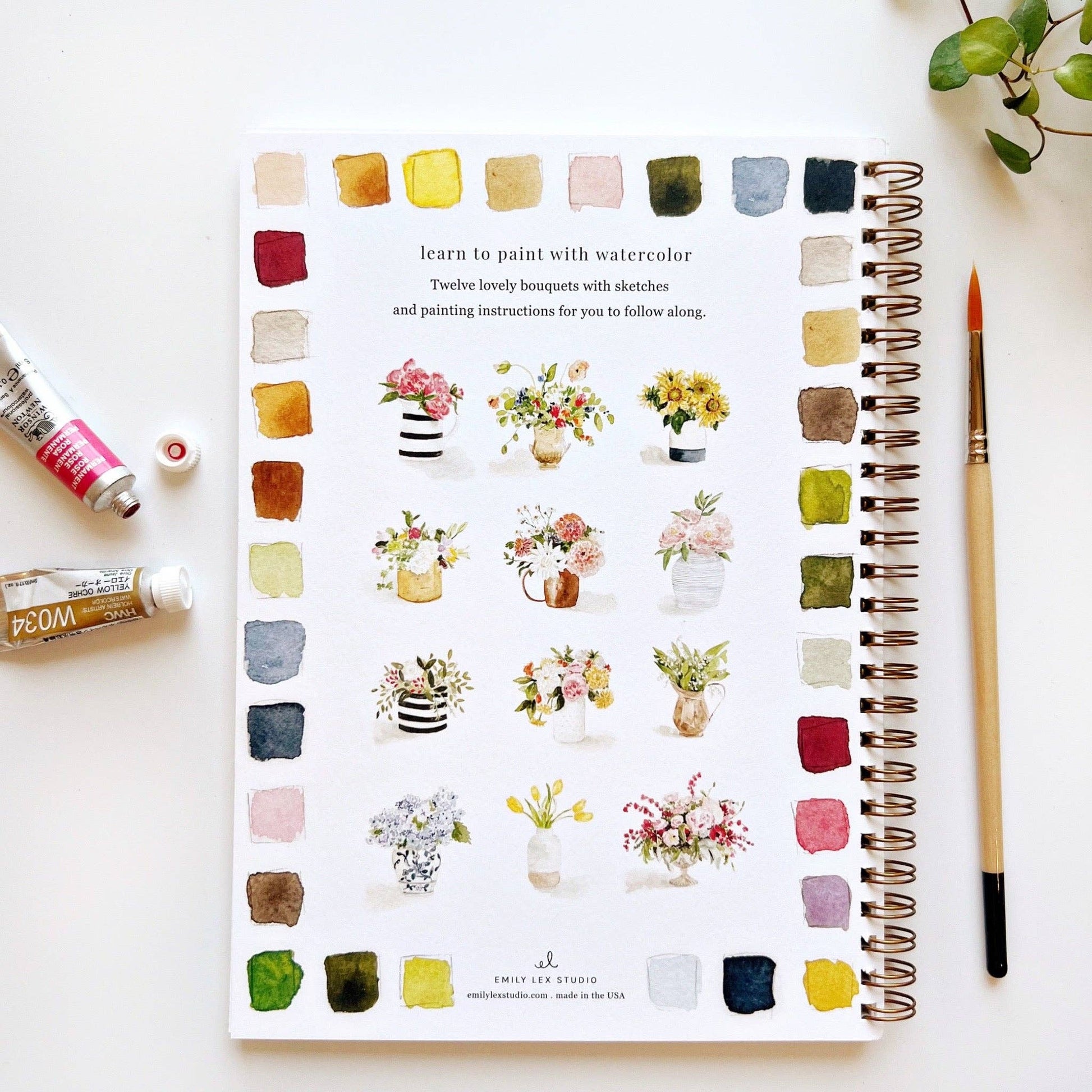 emily lex studio Bouquets watercolor workbook