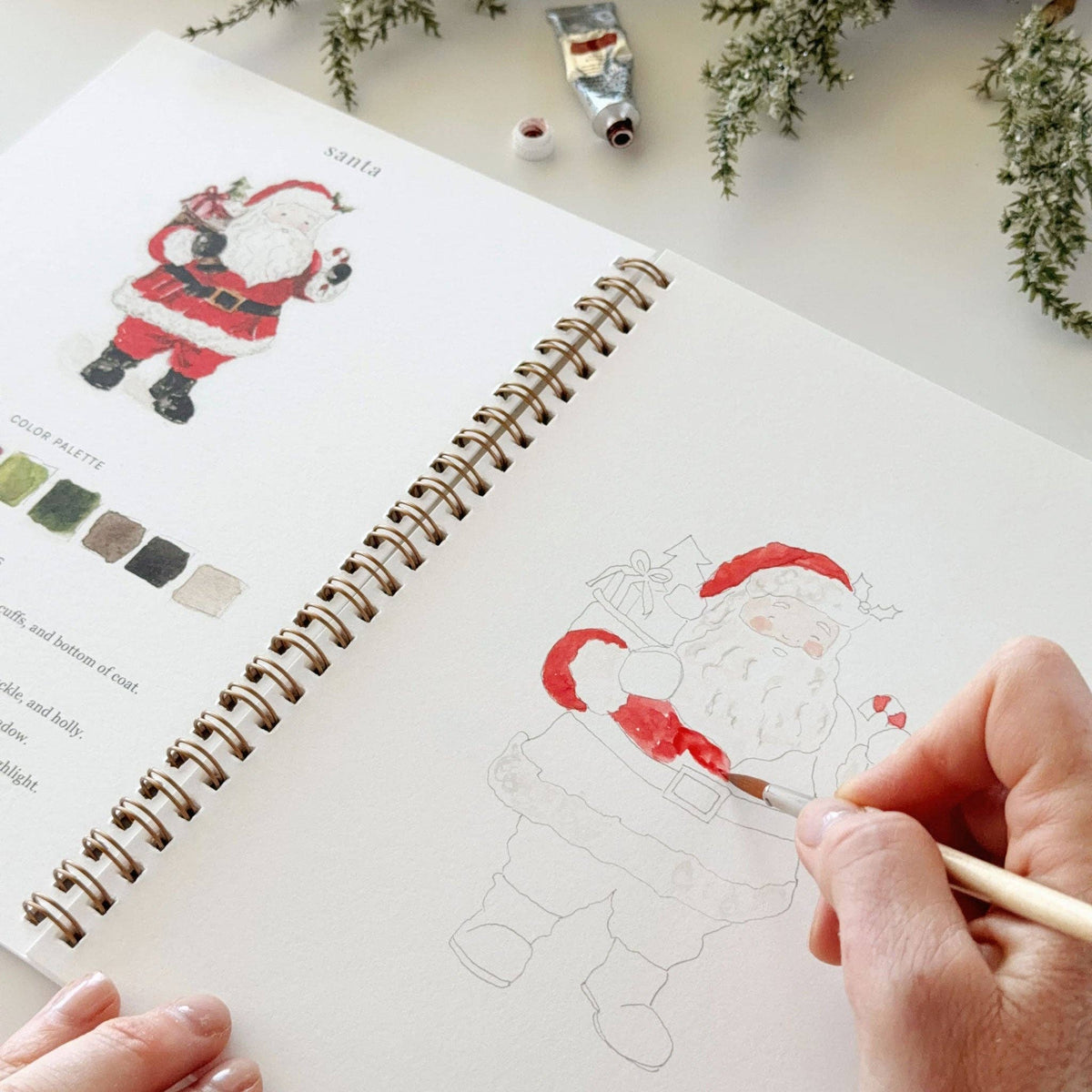 emily lex studio Classic christmas watercolor workbook