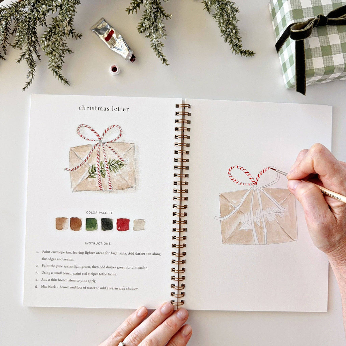 emily lex studio Classic christmas watercolor workbook
