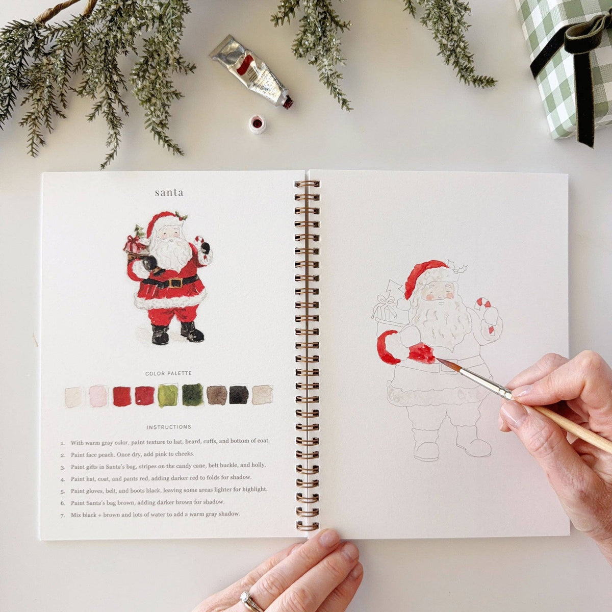 emily lex studio Classic christmas watercolor workbook