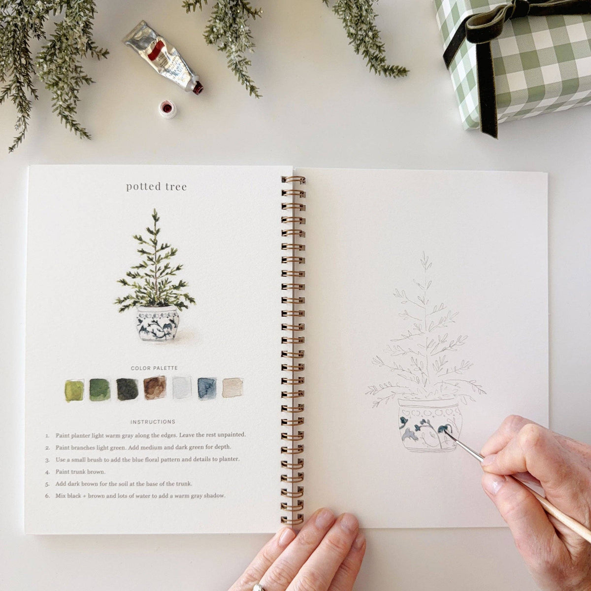 emily lex studio Classic christmas watercolor workbook