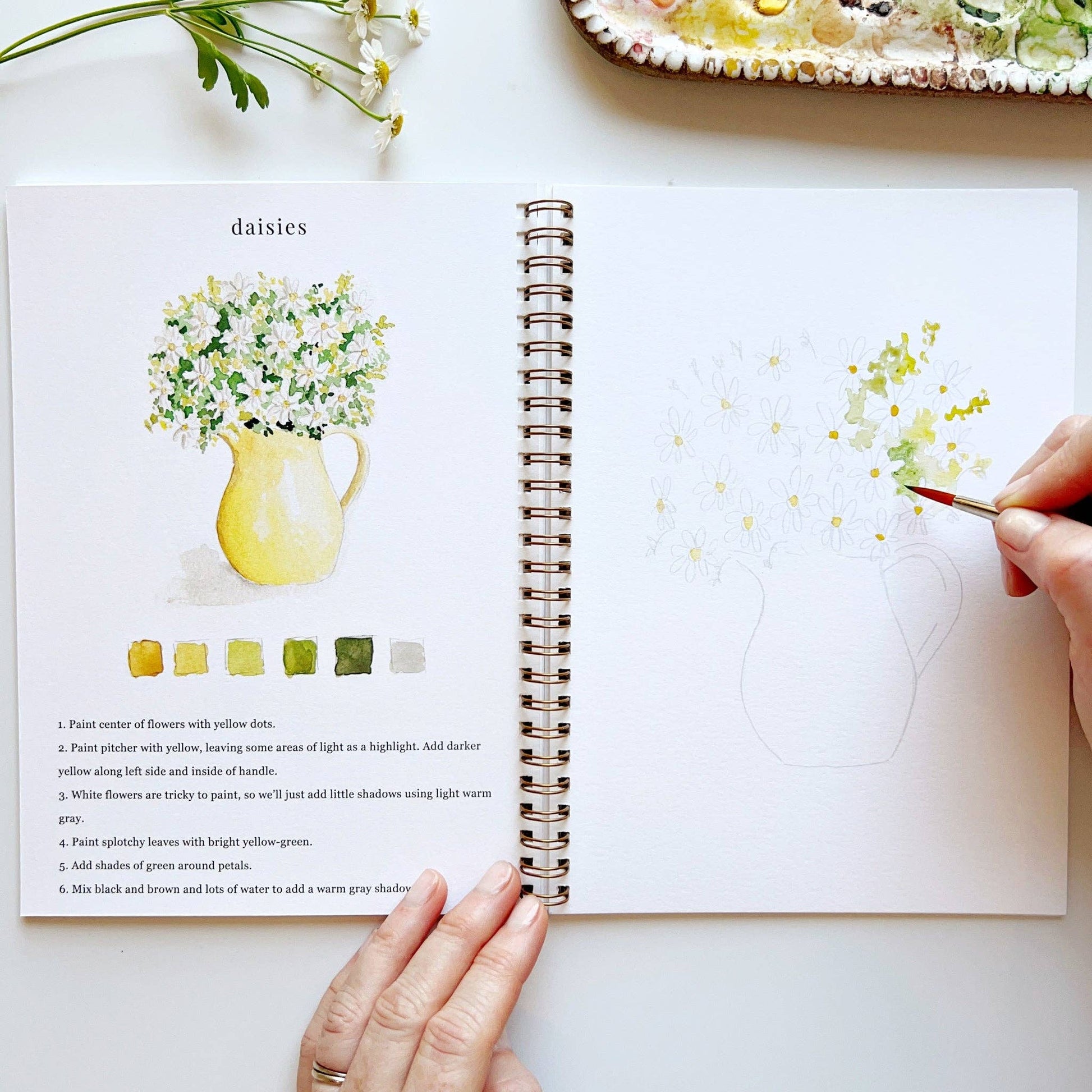 emily lex studio Flowers watercolor workbook