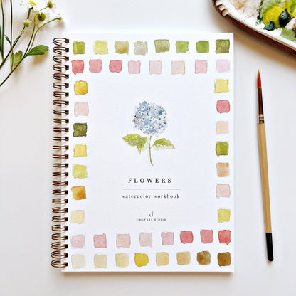 emily lex studio Flowers watercolor workbook