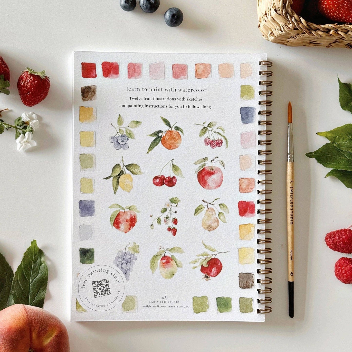 emily lex studio Fruit watercolor workbook