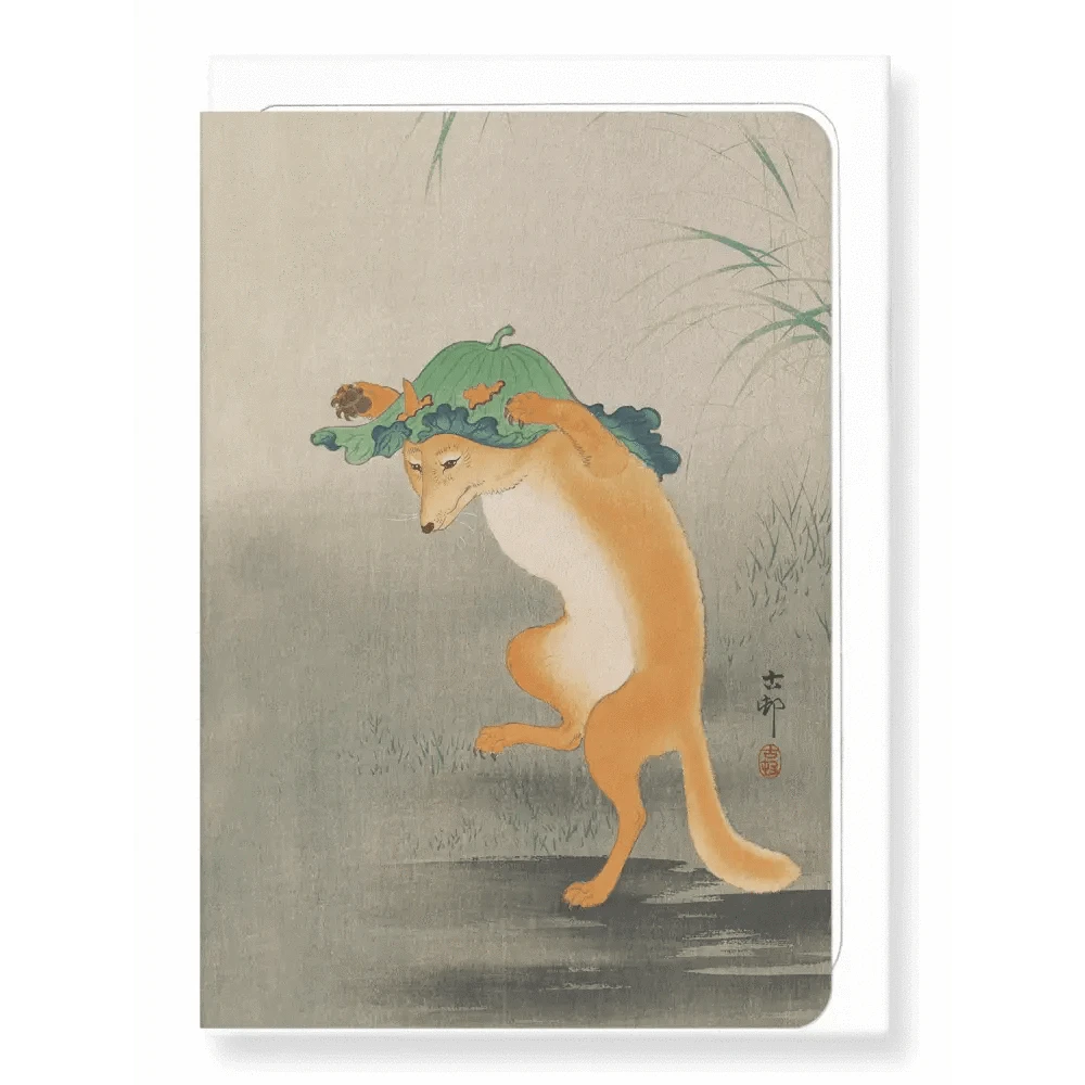 Ezen Trade Greeting Cards DANCING FOX: Japanese Greeting Card