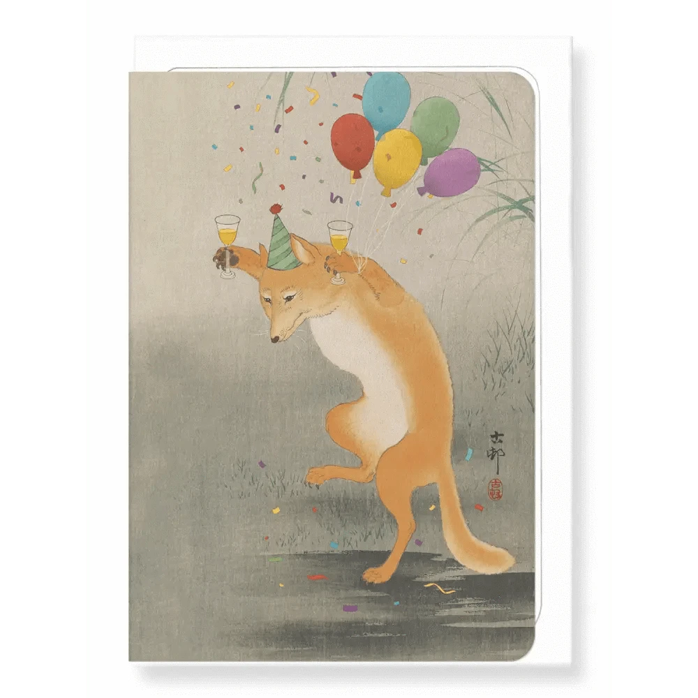 Ezen Trade Greeting Cards PARTY FOX: Japanese Greeting Card