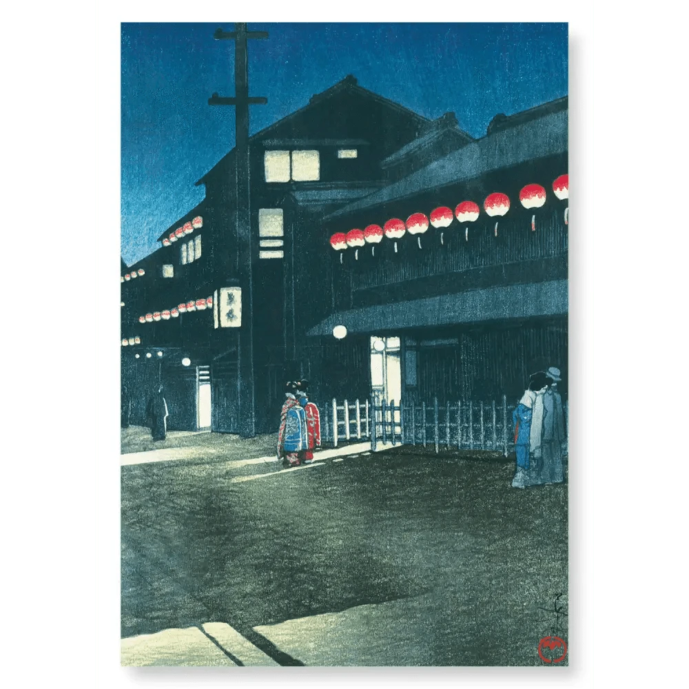 Ezen Trade prints EVENING AT SOEMON-CHO: Japanese Art Print: A4