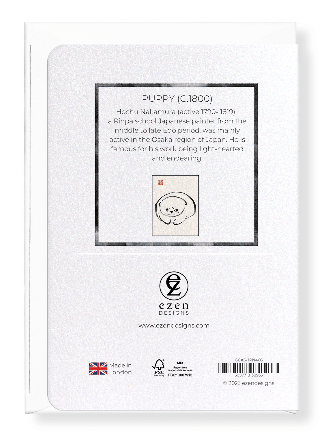 Ezen Trade PUPPY (C.1800): Japanese Greeting Card