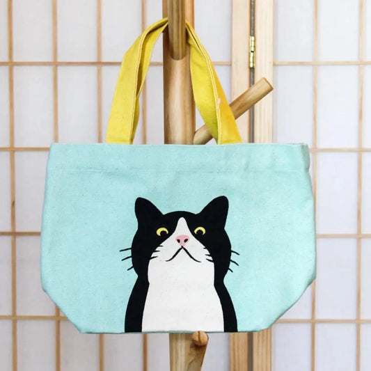 FRIENDSHILL Tote Bags Small Tote Bag Tuxedo Cat