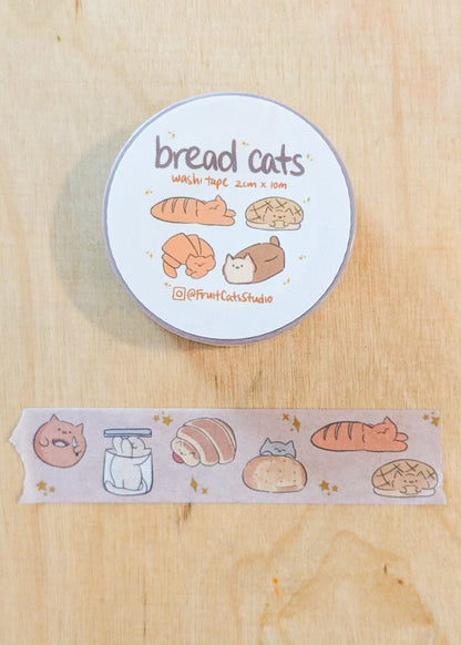 FruitCatsStudio Washi Tape Bread Cats Washi Tape - FruitCatsStudio
