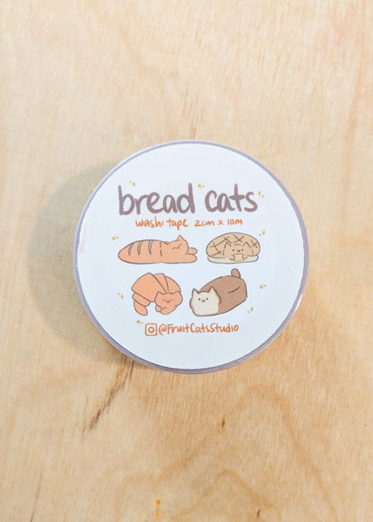 FruitCatsStudio Washi Tape Bread Cats Washi Tape - FruitCatsStudio