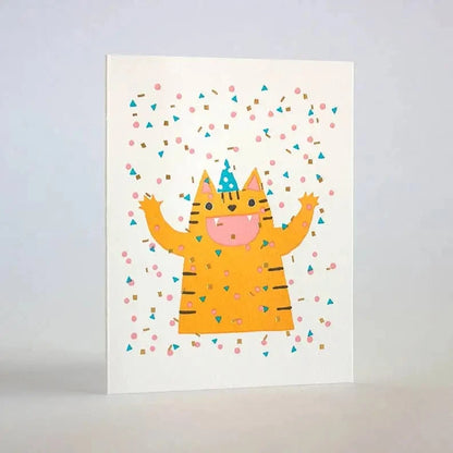 Fugu Fugu Press Greeting Cards Confetti Cat Card