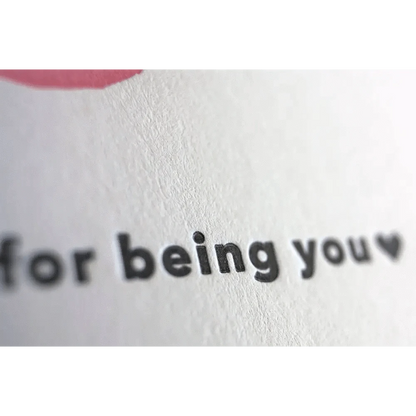 Fugu Fugu Press Greeting Cards Thank You For Being You - Letterpress Thank You Card
