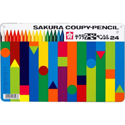 Fuji stationery Pencils 24 colors of cool-pea pencils (in a can) SAKURA CRAY-PAS 24-Color Pencil Set