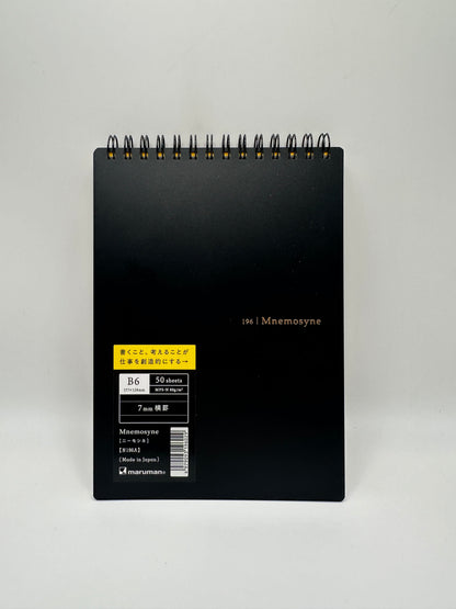 FUJIKIN Notebooks & Notepads Maruman Mnemosyne 194 Spiral Bound Memo Pad -  B6 - 7mm Lined