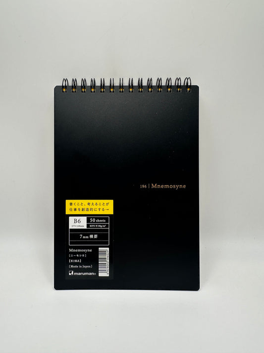 FUJIKIN Notebooks & Notepads Maruman Mnemosyne 194 Spiral Bound Memo Pad -  B6 - 7mm Lined