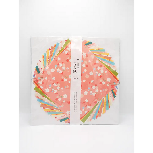 Furukawa Shiko Chiyogishi Origami Paper - Flower Pattern Large - Origami Paper