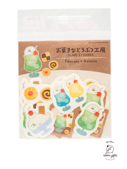 FURUKAWASHIKO Cream Seal Furukawa Shiko - Sweet Animal Studio - Washi Flake Stickers