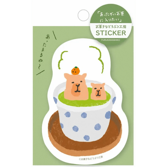 FURUKAWASHIKO Decorative Stickers Capybara Tea Sticker