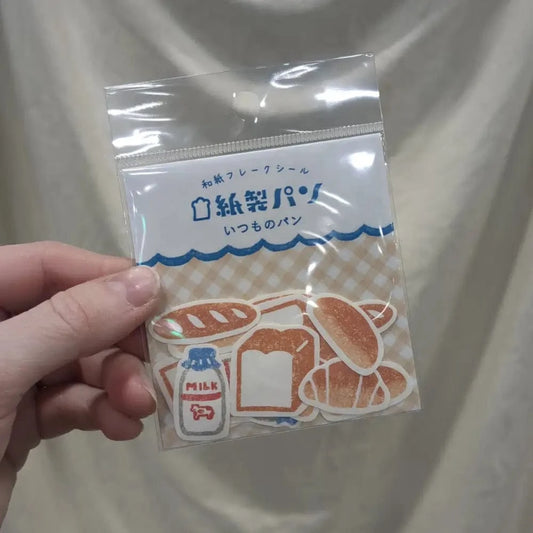 FURUKAWASHIKO Decorative Stickers Paper bread Washi flake seal - usual bread Washi Flake Sticker - Paper Bread Series