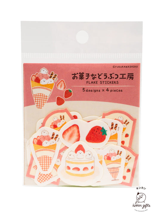 FURUKAWASHIKO Decorative Stickers Strawberry Snow Fairy Furukawa Shiko - Washi Flake Seals