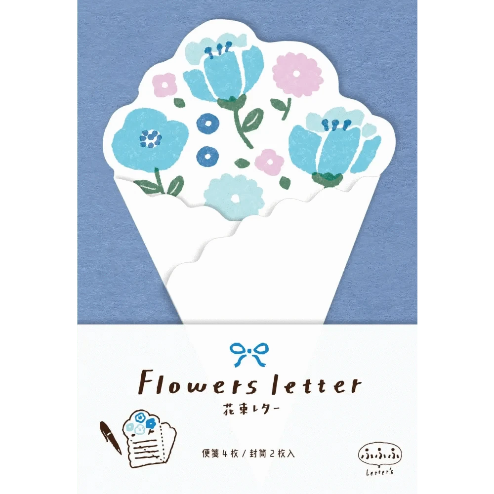Kinkan Gifts | Blue Flowers Letter Set