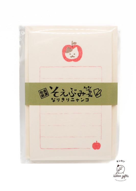 FURUKAWASHIKO Letter Sets Furukawashiko Mini Letter Set - Apple and Cat Head
