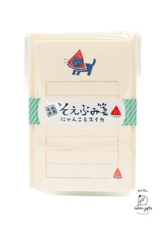 FURUKAWASHIKO Letter Sets Furukawashiko Mini Letter Set - Nyanko & Watermelon
