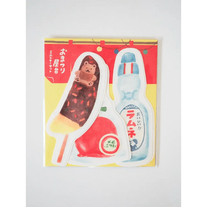 FURUKAWASHIKO Letter Sets Summer Snacks - Limited Edition -  Die-cut Mini Letter Set