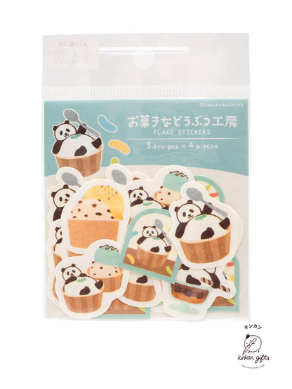 FURUKAWASHIKO Mamari Panda Furukawa Shiko - Sweet Animal Studio - Washi Flake Stickers
