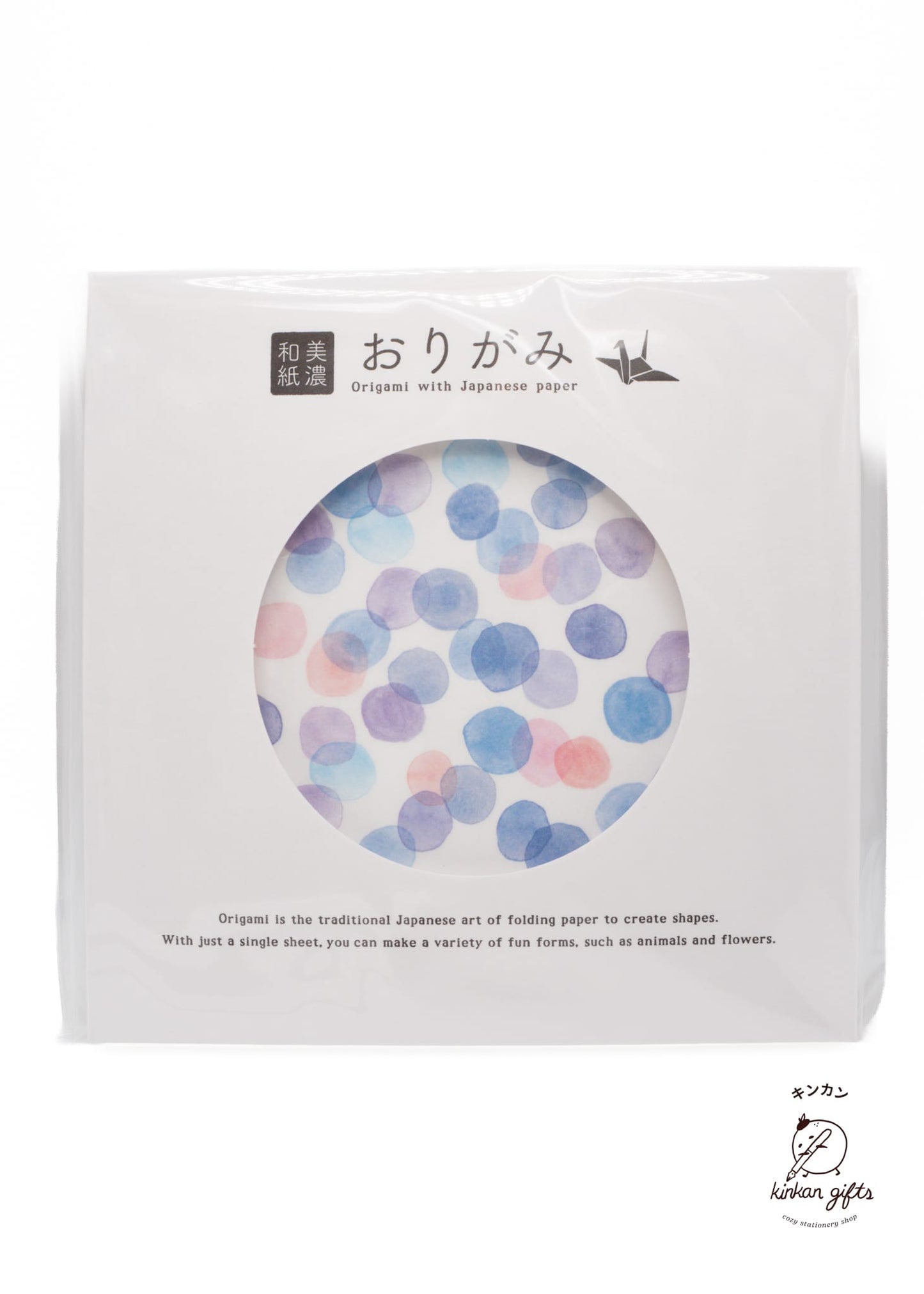 FURUKAWASHIKO Origami Paper Blue Dots Furukawa Shiko - Mino washi Letter Writing Item - Origami