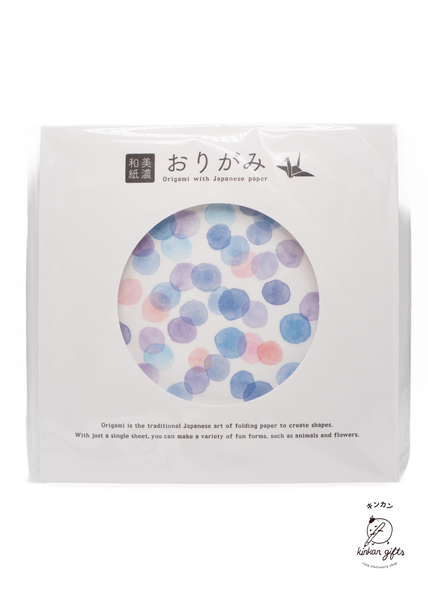 FURUKAWASHIKO Origami Paper Blue Dots Furukawa Shiko - Mino washi Letter Writing Item - Origami