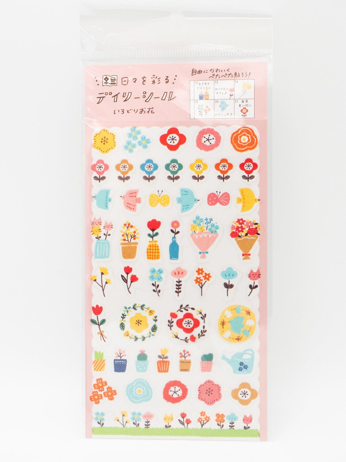FURUKAWASHIKO Sticker Sheet Furukawa Shiko Planner Stickers Watashi-Biyori Daily Sticker Flowers