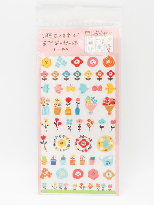 FURUKAWASHIKO Sticker Sheet Furukawa Shiko Planner Stickers Watashi-Biyori Daily Sticker Flowers