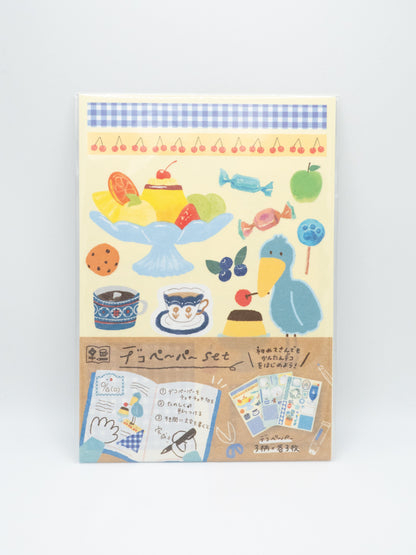 FURUKAWASHIKO Washi Stickers Blue Furukawa Shiko Watashi-biyori Dessert Sticker Sheet