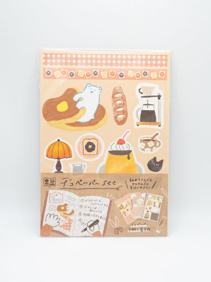 FURUKAWASHIKO Washi Stickers Brown Furukawa Shiko Watashi-biyori Dessert Sticker Sheet