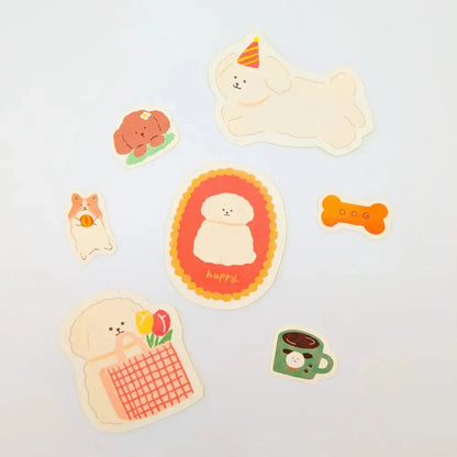 FURUKAWASHIKO Washi Stickers Washi Stickers - Watashi-biyori Series - Puffy Dogs