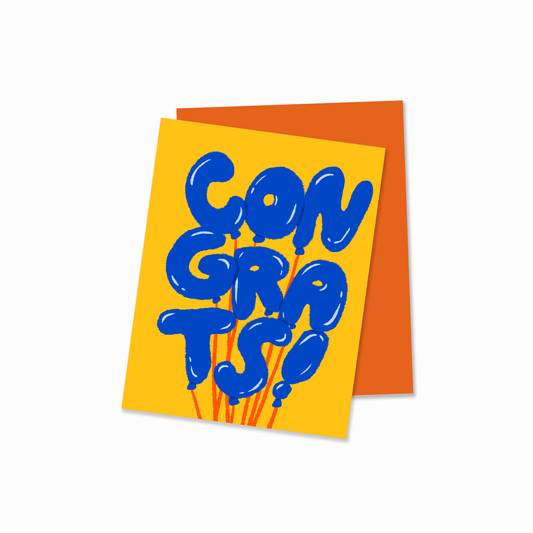 Gab Art & Design Congrats balloons - greeting card
