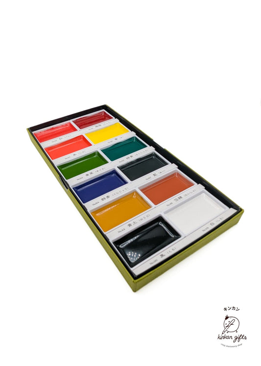 GRANDTREE CO., LTD Kuretake Paint Set Palette Ain KURETAKE Gansai Tambi 12-color sets