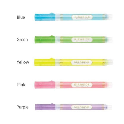 Hakubundo Highlighters & Markers Blue Zebra Glitter Highlighter Kirarich Pen