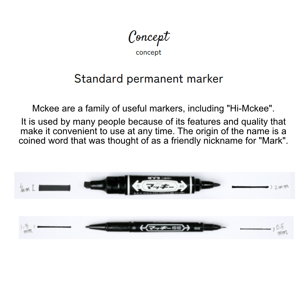 Hakubundo Highlighters & Markers Zebra Mckee Permanent Marker