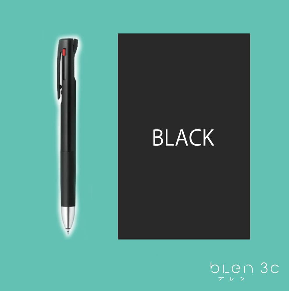Hakubundo Pens BLACK / 0.7mm Zebra bLen 3C - 3 Colors Ballpoint Pen