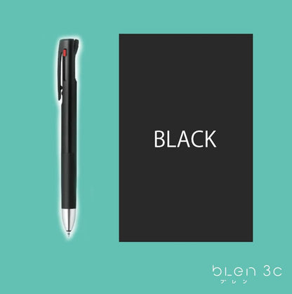 Hakubundo Pens BLACK / 0.7mm Zebra bLen 3C - 3 Colors Ballpoint Pen